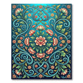 Coral Garden Floral Scroll Rug