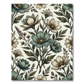 Sage and Cream Botanical Floral Arrangement Rug