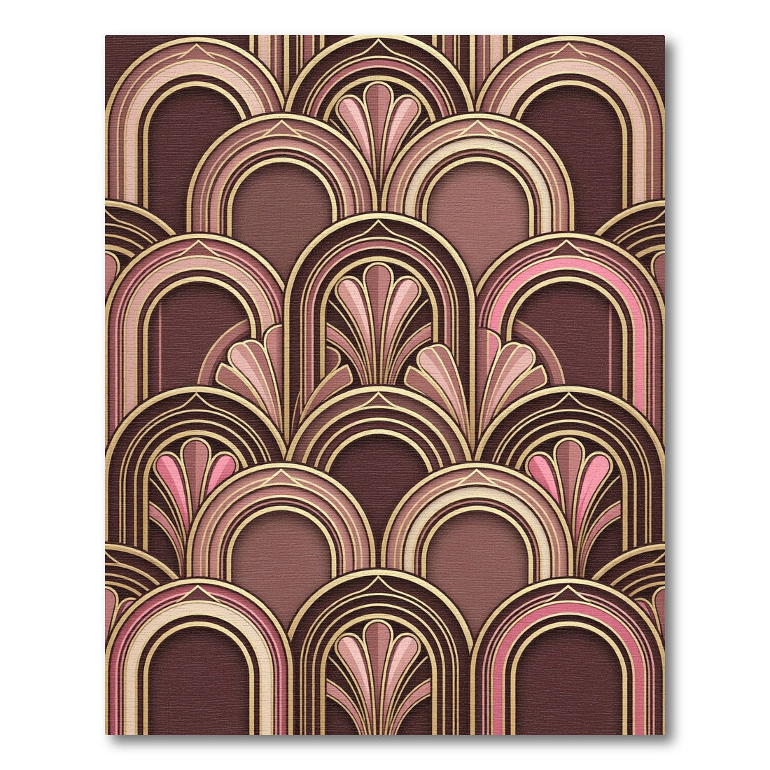 Art Deco Cherry Blossom Arches Rug