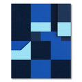 Navy Sky Blue Shape Composition Rug