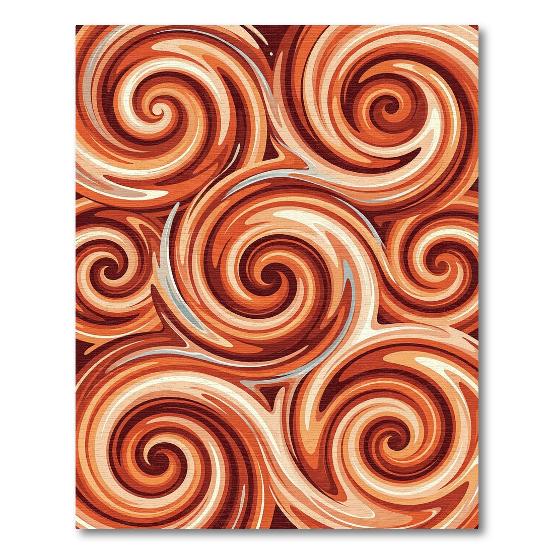 Copper Radiant Swirl Abstract Art Rug