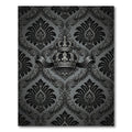Elegant Black Crown Damask Rug