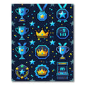 Pixel Art Celestial Gaming Trophy Icon Rug
