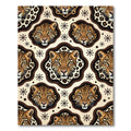 Mid Century Leopard Face Neutral Rug