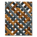 Modern Charcoal and Bronze Interwoven Lattice Rug