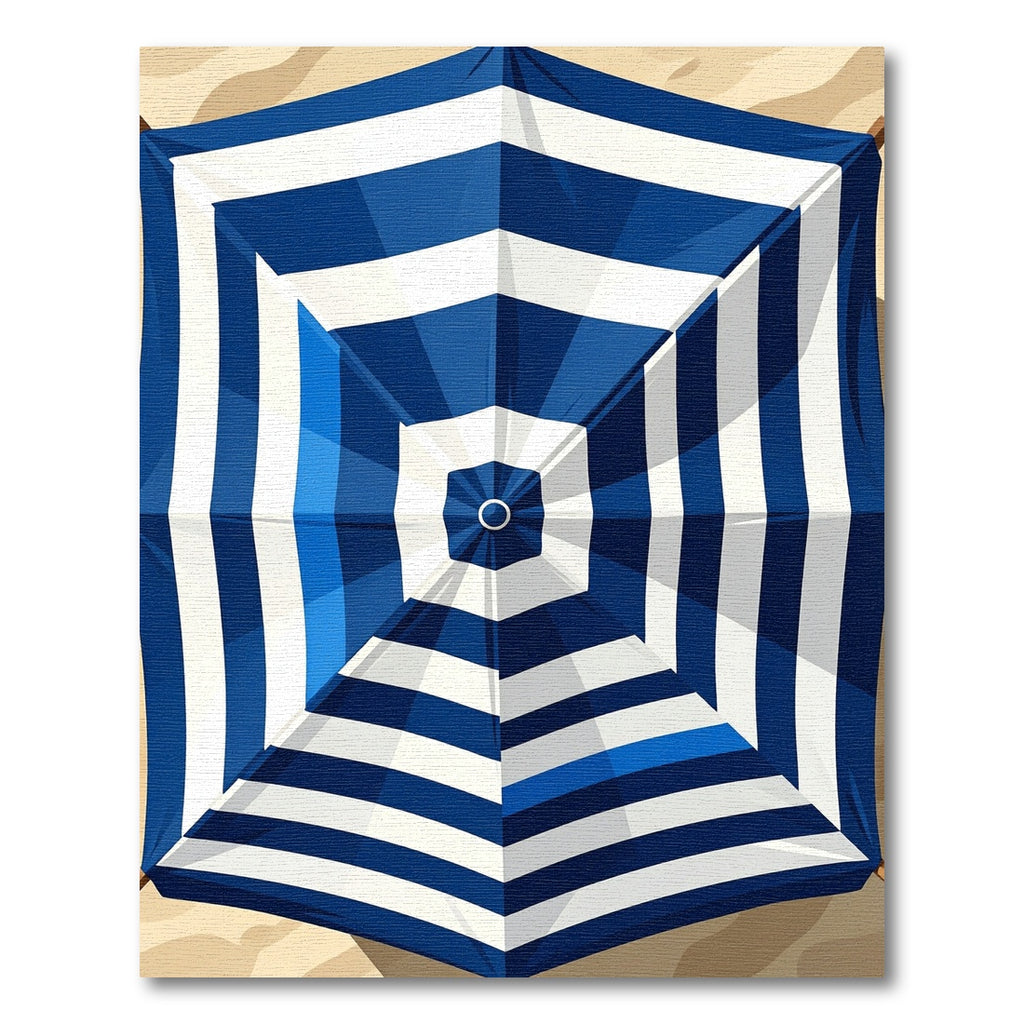 Nautical Blue Stripe Octagon Rug