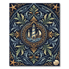 Coastal Nautical Lighthouse Ornate Medallion Rug