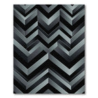 Gray Chevron Geometric Illusion Rug