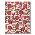 Sweet Strawberry Hearts Cupcake Pattern Rug