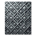 Metallic Charcoal Structured Diamond Geometric Rug