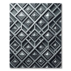 Metallic Charcoal Structured Diamond Geometric Rug