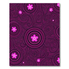 Fuchsia Floral Concentric Swirl Rug
