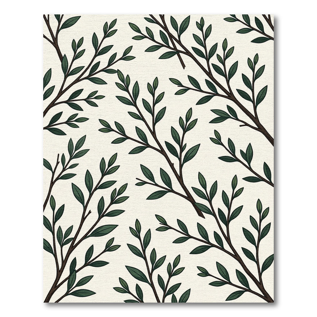 Lush Green Botanical Branch Rug