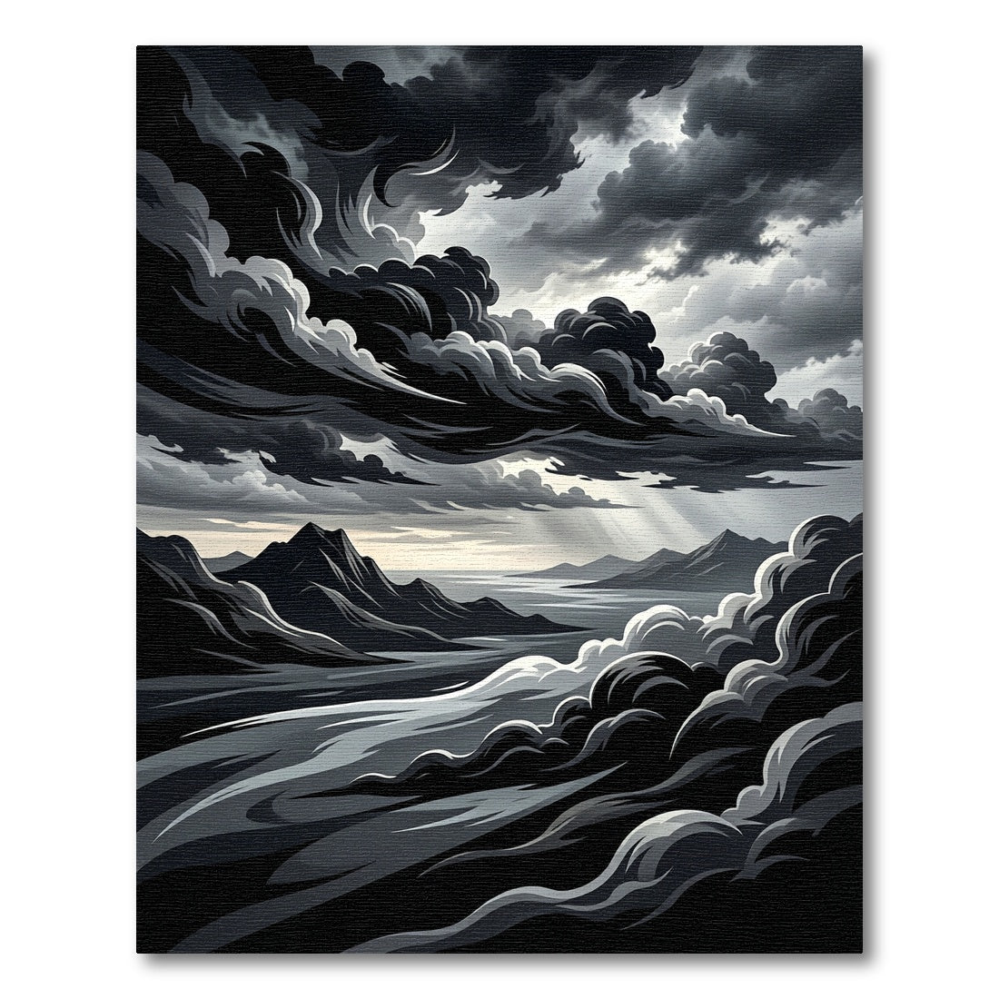 Dramatic Stormy Sky Mountain Vista Rug