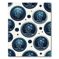 Circular Deep Blue Bubbles Porthole Art Rug