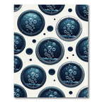 Circular Deep Blue Bubbles Porthole Art Rug