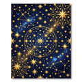 Golden Celestial Star Constellation Night Sky Rug