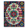 Colorful Folk Art Floral Egg Rug