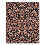 Elegant Damask Floral Rose Gold Tapestry Rug