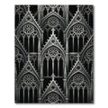 Monochrome Gothic Cathedral Arch Grid Rug