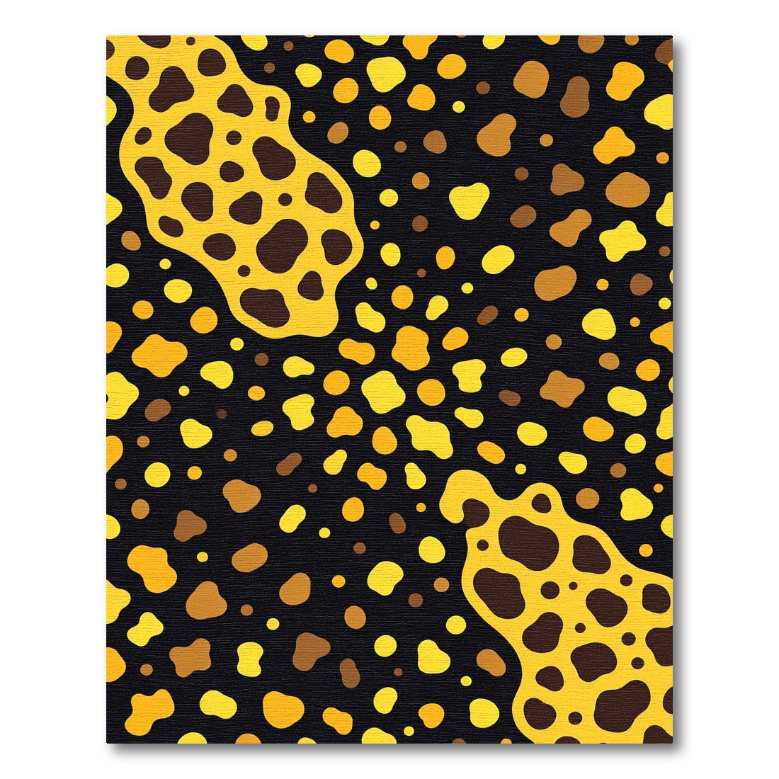 Yellow and Brown Organic Blob Spill Rug