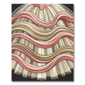 Cream and Rose Wavy Ribbon Rug
