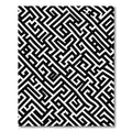 Geometric Black White Maze Pattern Rug