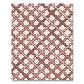 Earthy Brown Intersecting Lattice Grid Rug