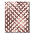 Earthy Brown Intersecting Lattice Grid Rug