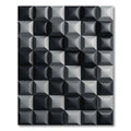 Modern Monochrome Geometric Square Grid Rug