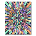 Vibrant Pastel Floral Ray Burst Rug