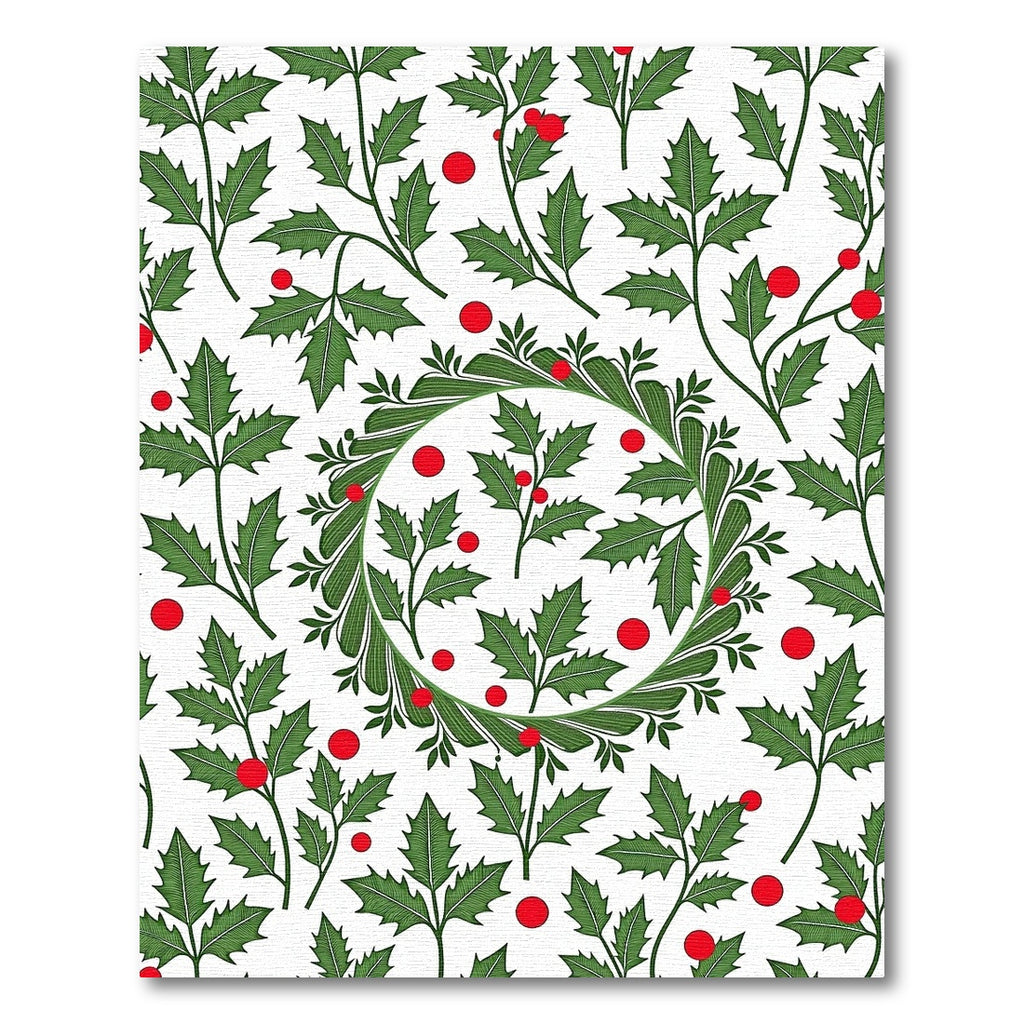Green Holly Berry Wreath Rug