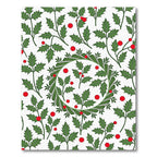 Green Holly Berry Wreath Rug
