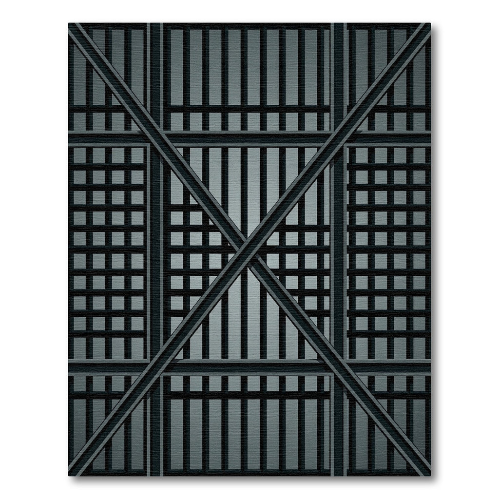 Dark Gray Grid Intersection Rug