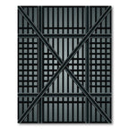 Dark Gray Grid Intersection Rug