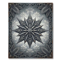 Gothic Silver Rose Star Medallion Rug