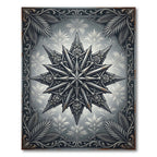 Gothic Silver Rose Star Medallion Rug