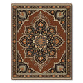 Rich Brown Floral Medallion Rug
