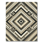 Stepped Diamond Geometric Stripe Rug