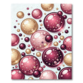 Modern Rose Gold and Burgundy Bubbles Rug