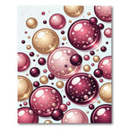 Modern Rose Gold and Burgundy Bubbles Rug