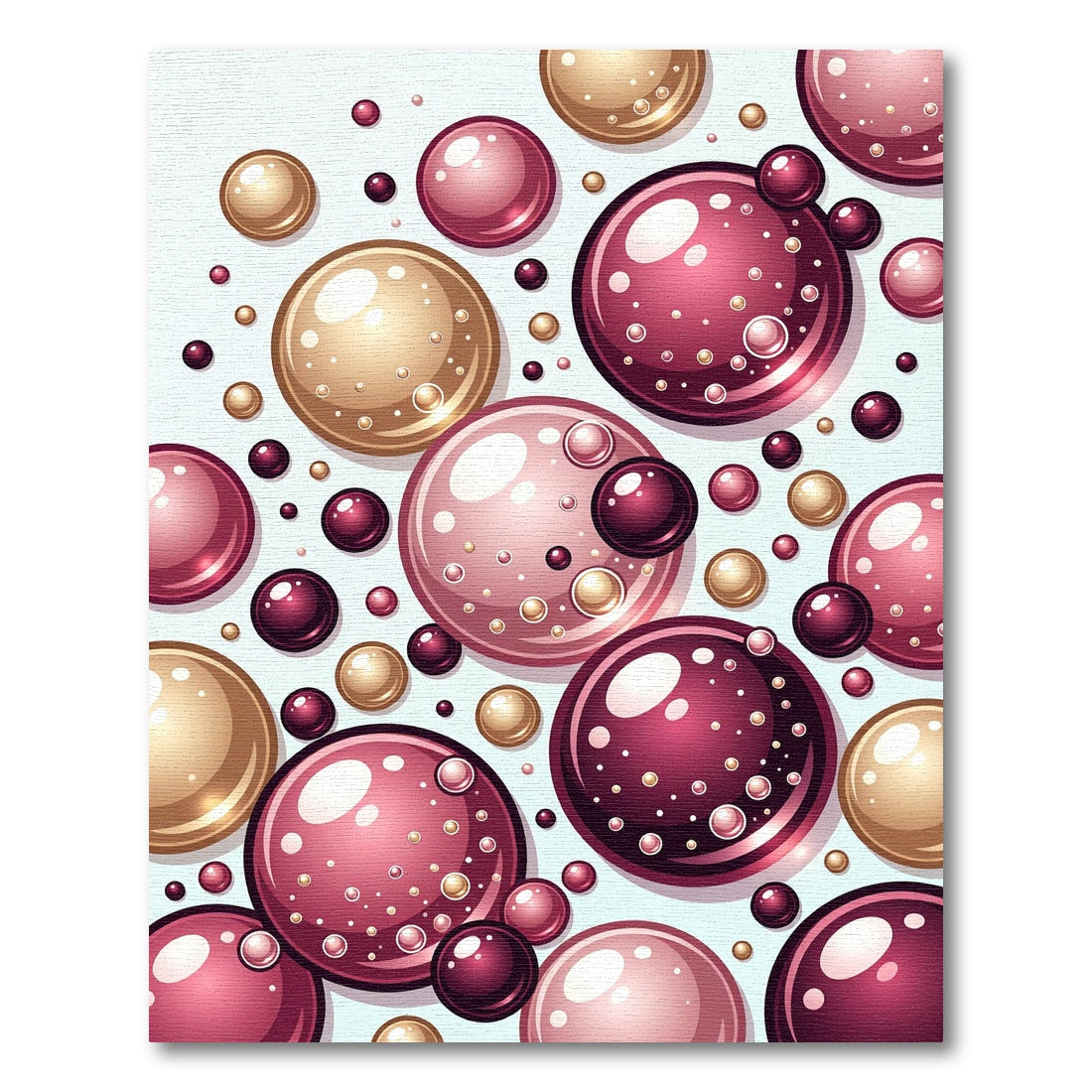 Modern Rose Gold and Burgundy Bubbles Rug