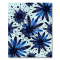 Dark Blue Feather Splash Graphic Rug