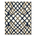 Navy Tan Nautical Rope Lattice Rug