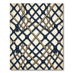 Navy Tan Nautical Rope Lattice Rug