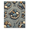 Natural Driftwood Stone Pebble Circles Rug