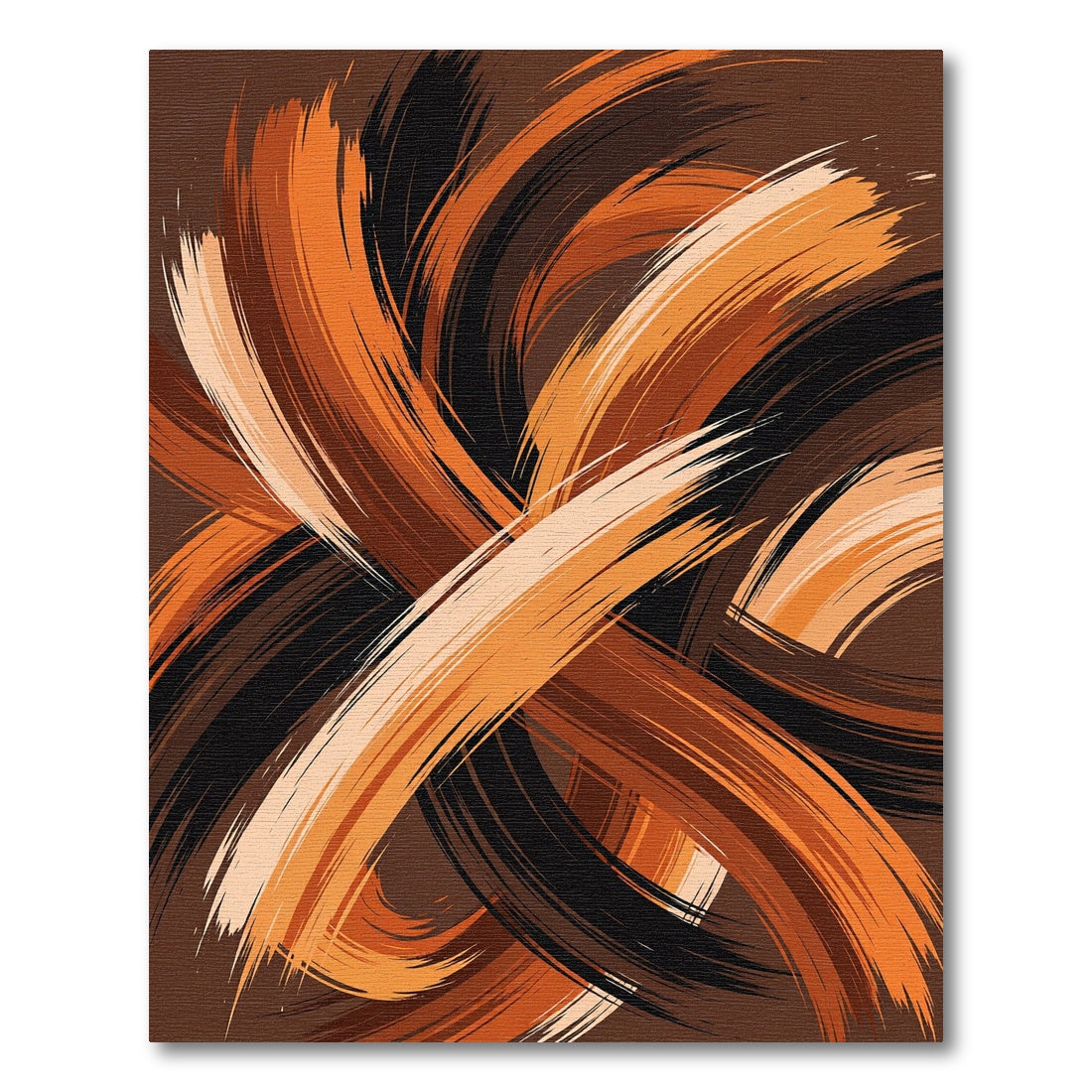Abstract Cocoa Orange Swirl Rug