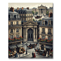 Parisian Street Scene Floral Carriage Rug