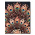 Coral Peacock Feather Fan Abstraction Rug