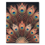 Coral Peacock Feather Fan Abstraction Rug